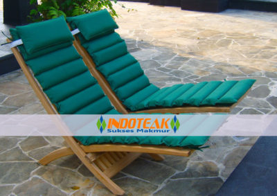 Teak relax chair with cushion for patio, terrace, and garden furniture