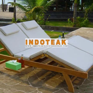 Teak Double Sun Lounger High Quality