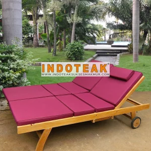 Teak Sun Lounger Double Seat Outdoor Furniture