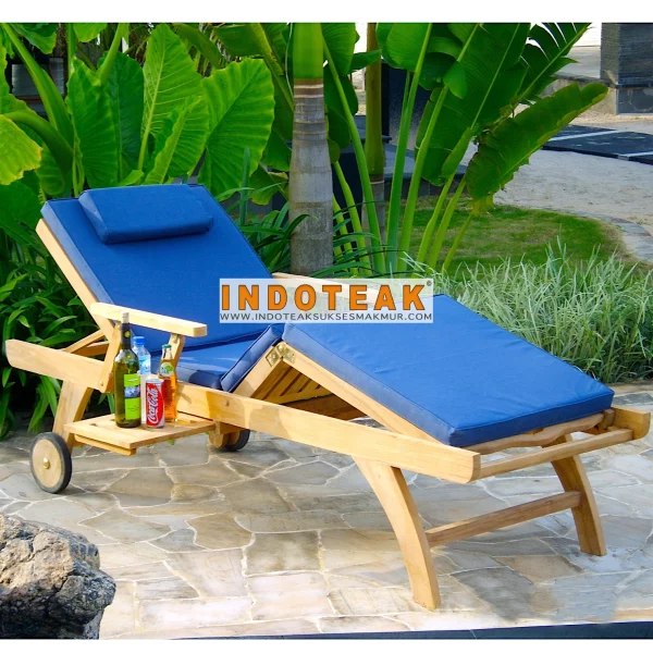 Luxury Teak Sun Lounger With Arm Outdoor Furniture