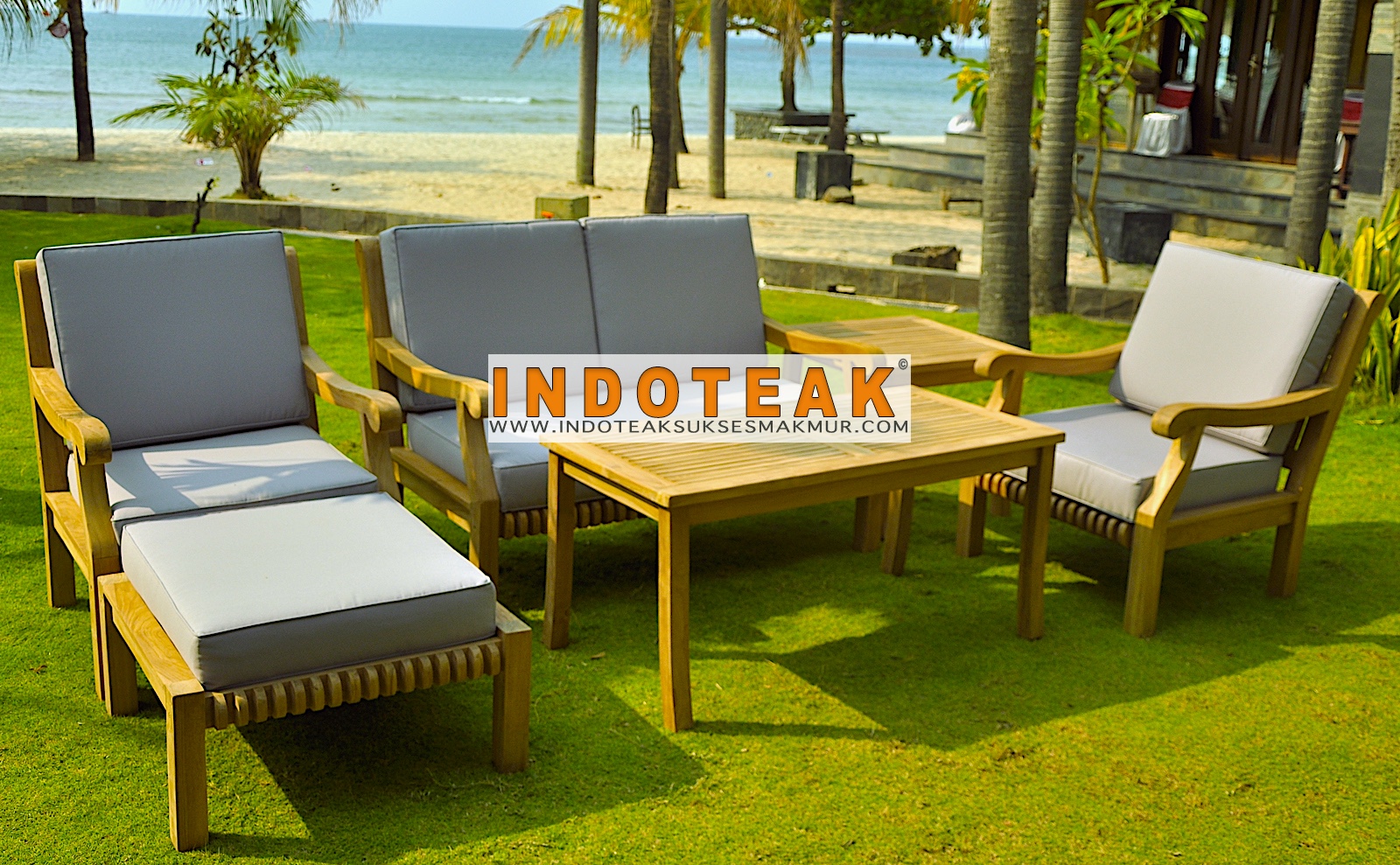 Teak Deep Seating Sofa Set - Couch Sofa Outdoor Furniture - Image 4