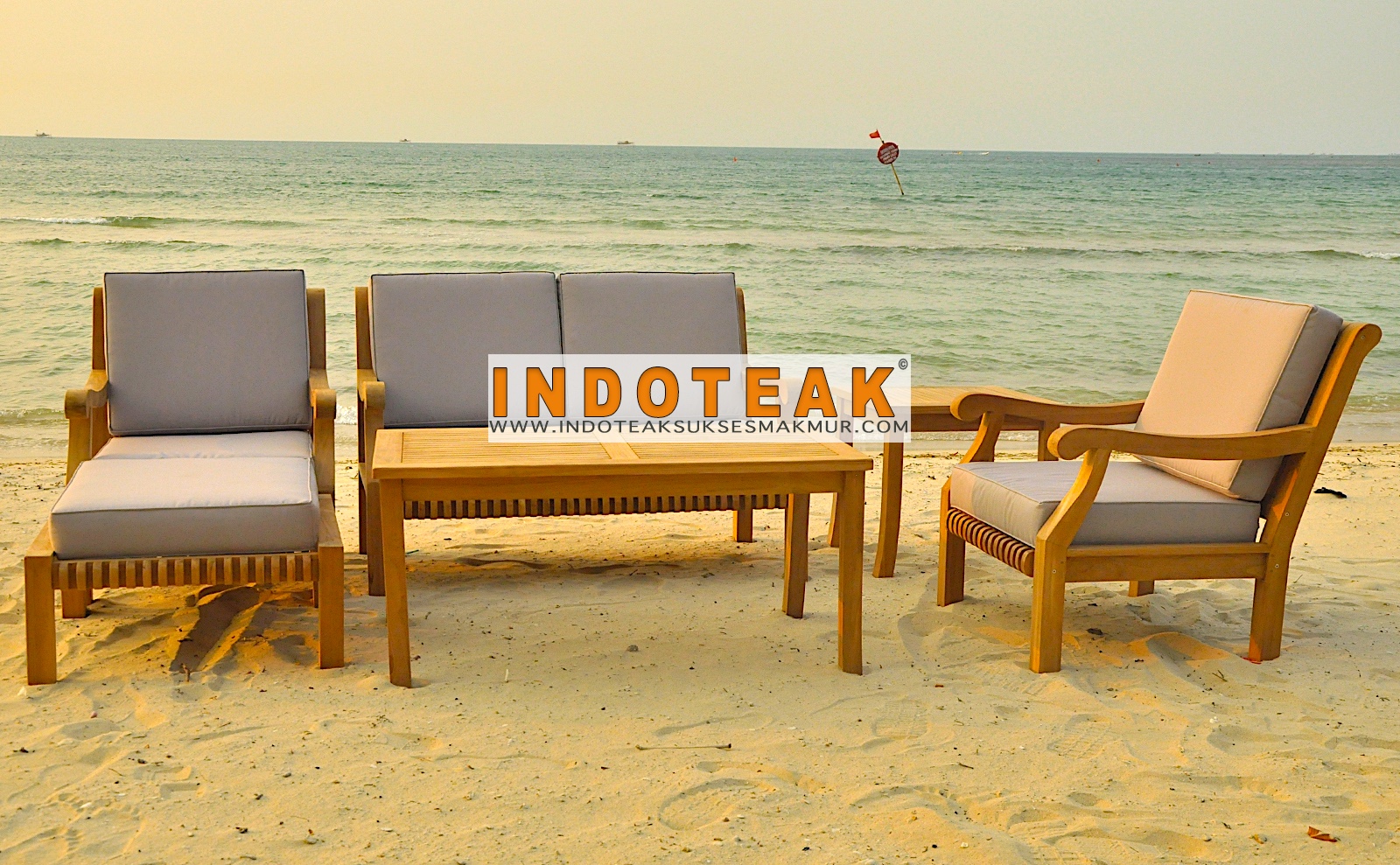 Teak Deep Seating Sofa Set - Couch Sofa Outdoor Furniture - Image 3