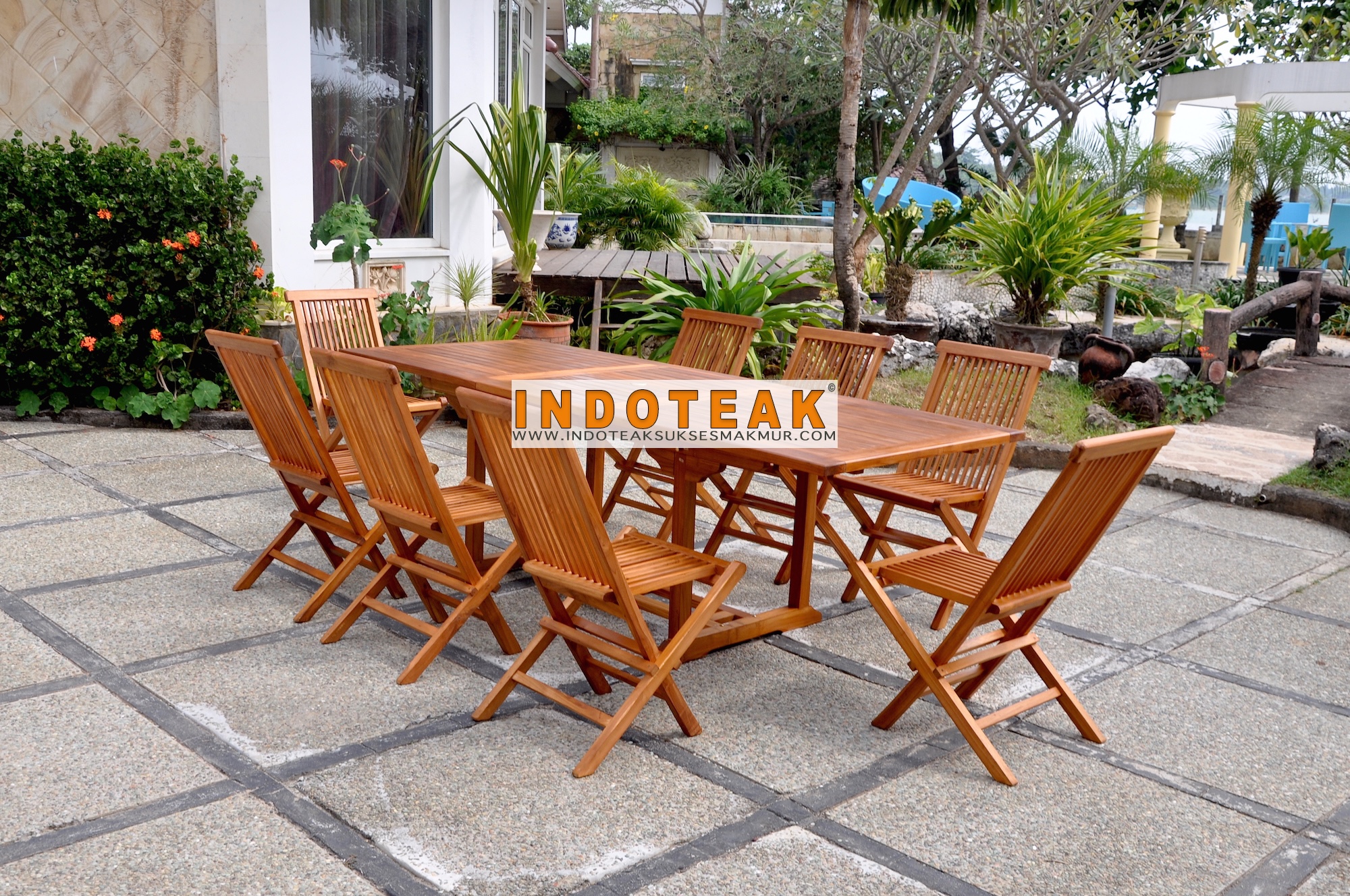 Rectangular Extending Table And Folding Chair - Garden Dining Set Manufacturer