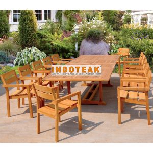 Teak Patio Dining Set Furniture High Class Quality For Indonesia Manufacturer