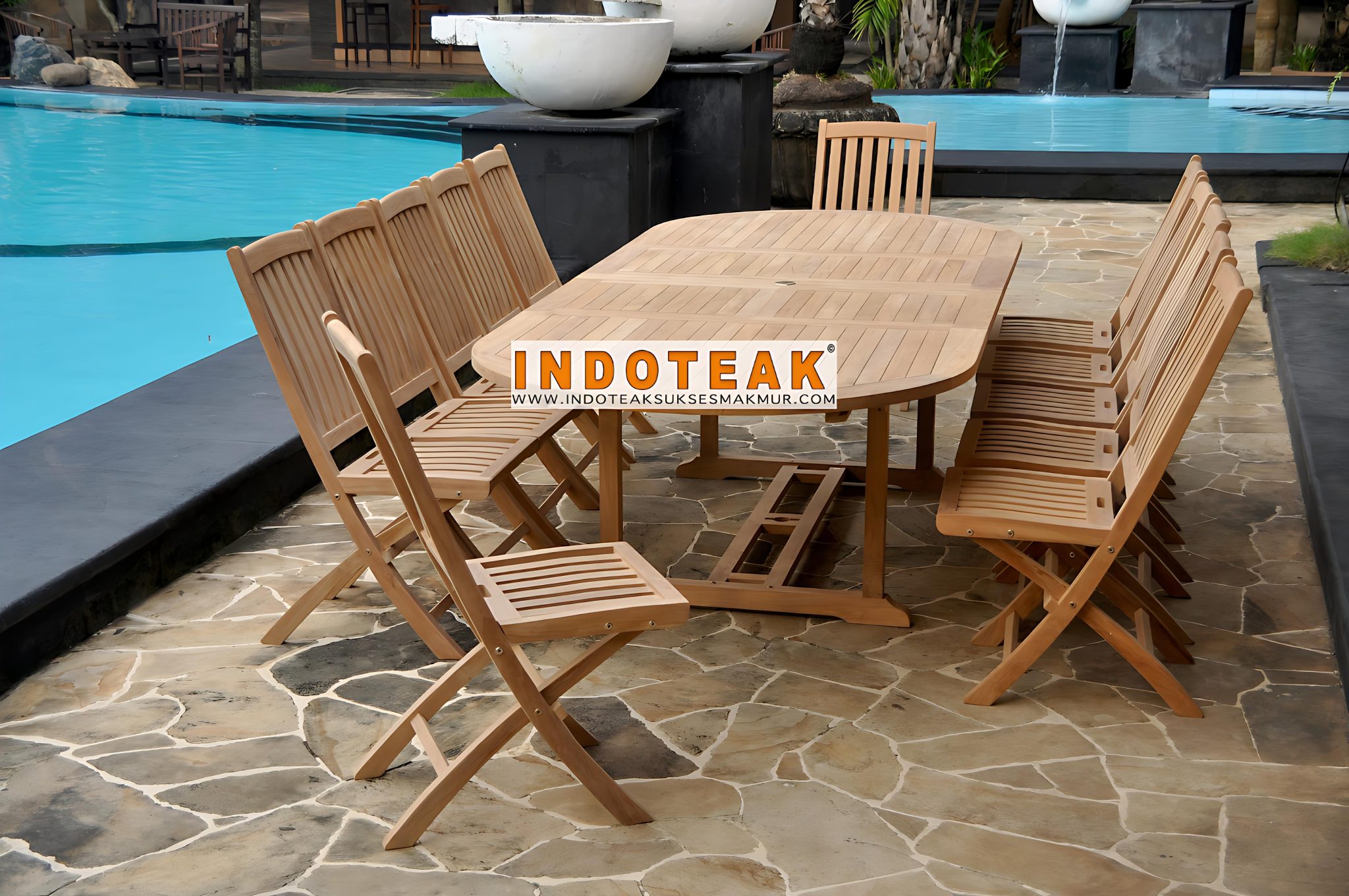 Rolva Teak Wood - 90cm Foldable